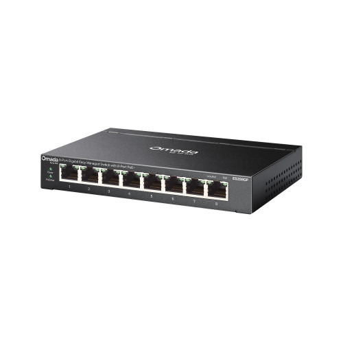 TP-Link Omada ES208GP switch Gestionado L2 Gigabit Ethernet (10/100/1000) Energía sobre Ethernet (PoE) DIN rail Negro (3)