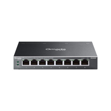 Comprar TP-Link Omada ES208GP switch Gestionado L2 Gigabit Ethernet (10/100/1000) Energía sobre Ethernet (PoE) DIN rail Negro