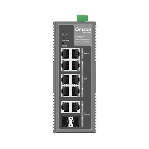 TP-Link Omada IES210GPP switch Gestionado Gigabit Ethernet (10/100/1000) Energía sobre Ethernet (PoE) DIN rail Gris (2)