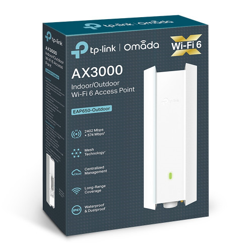 TP-LINK PUNTO DE ACCESO WI-FI 6 DE DOBLE BANDA PARA INTERIORES/EXTERIORES AX3000  PUERTO: 1× PUERTO GIGABIT RJ45 VELOCIDAD: 574M (4)