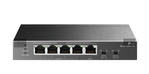 TP-LINK SWITCH GIGABIT DE SOBREMESA DE 5 PUERTOS CON 1 PUERTO POE++ DE ENTRADA Y 4 PUERTOS POE+ DE SALIDA PUERTO: 4× PUERTOS GIG