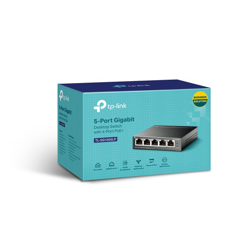 TP-LINK TL-SG1005LP switch No administrado Gigabit Ethernet (10/100/1000) Energía sobre Ethernet (PoE) Negro (3)