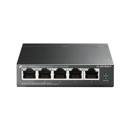 TP-LINK TL-SG1005LP switch No administrado Gigabit Ethernet (10/100/1000) Energía sobre Ethernet (PoE) Negro (1)