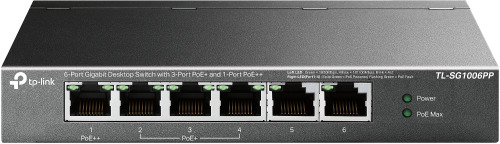 TP-Link TL-SG1006PP switch No administrado Gigabit Ethernet (10/100/1000) Energía sobre Ethernet (PoE) Gris (1)