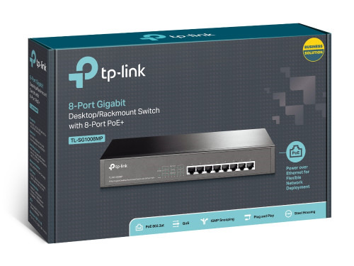 TP-LINK TL-SG1008MP No administrado Gigabit Ethernet (10/100/1000) Energía sobre Ethernet (PoE) Negro (4)