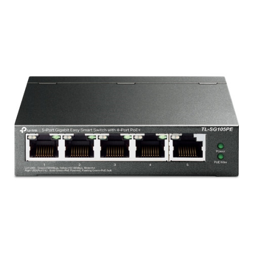 TP-Link TL-SG105PE switch Gestionado L2 Gigabit Ethernet (10/100/1000) Energía sobre Ethernet (PoE) Negro (1)
