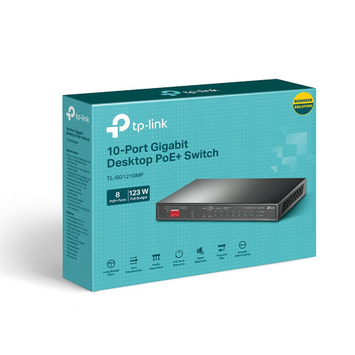 TP-Link TL-SG1210MP switch No administrado Gigabit Ethernet (10/100/1000) Energía sobre Ethernet (PoE) Negro (4)