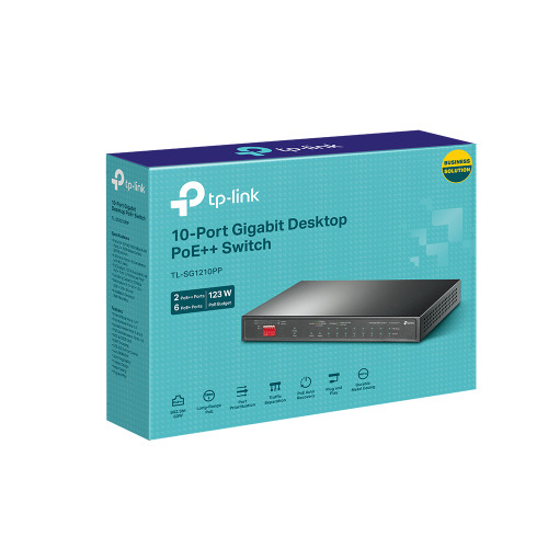 TP-Link TL-SG1210PP switch No administrado Gigabit Ethernet (10/100/1000) Energía sobre Ethernet (PoE) Negro (3)