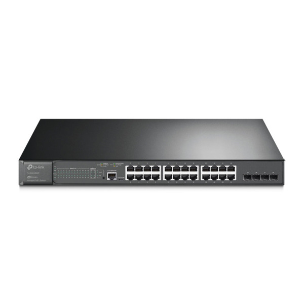 TP-Link TPLINK-043 SG3428MP Switch JetStream Omada by TP-Link. 24 puertos PoE+ Gigabit. 4 ranuras SFP Gigabit. 1 puerto consola.