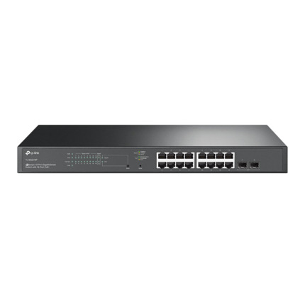 Comprar TP-Link TPLINK-045 SG2218P Switch JetStream Omada by TP-Link. 16 puertos PoE+ Gigabit. 2 ranuras SFP Gigabit. Entrega PoE total de 150W. Soporta PoE 802.3af/at. Funciones L2/L3/L4 (QoS, IGMP Snooping). Gestión en la nube con Omada SDN. Instalació