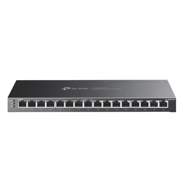 TP-Link TPLINK-048 SG2016P Switch JetStream Omada by TP-Link. 16 puertos Ethernet Gigabit, de los cuales 8 puertos PoE+. Entrega