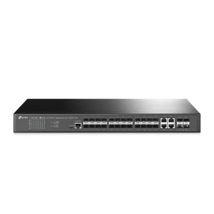 Comprar TP-Link TPLINK-056 SG3428XF Switch JetStream Omada by TP-Link. 20 ranuras SFP Gigabit. 4 ranuras SFP+ Uplink Ten-Gigabit. 4 puertos combo RJ45/SFP Gigabit. 1 puerto consola. Funciones L2/L3/L4 (QoS, IGMP Snooping). Gestión en la nube con Omada SD