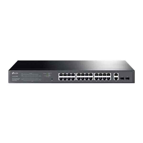 TP-Link TPLINK-103 TL-SG1428PE Switch Easy Smart TP-Link. 26 puertos Ethernet Gigabit (de los cuales 24 admiten PoE+). 2 ranuras