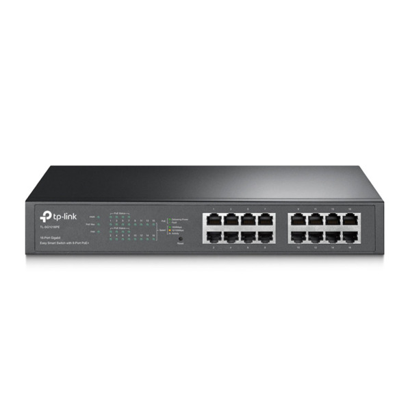TP-Link TPLINK-105 TL-SG1016PE Switch Easy Smart TP-Link. 16 puertos Ethernet Gigabit (de los cuales 8 admiten PoE+). Entrega Po