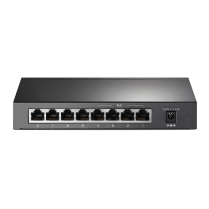 Comprar TP-Link TPLINK-109 TL-SG1008P Switch de escritorio TP-Link. 8 puertos Ethernet Gigabit (de los cuales 4 admiten PoE+). Entrega PoE total de 64W. Soporta PoE 802.3af/at. Modo Extend para CCTV de hasta 250 metros. Instalación de sobremesa