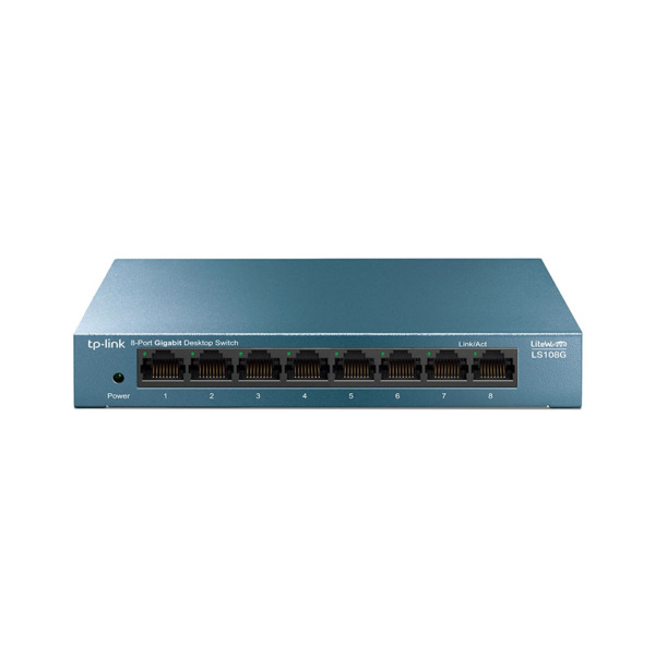 TP-Link TPLINK-129 LS108G Switch TP-Link de sobremesa. 8 puertos Ethernet Gigabit. Puertos autonegociados / Auto MDI/MDIX. Capac