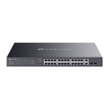 TP-Link TPLINK-133 ES228GMP Switch Omada by TP-Link. 26 puertos Ethernet Gigabit (de los cuales 24 admiten PoE+). 2 puertos SFP