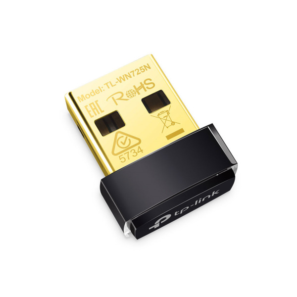 TP-Link TPLINK-144 TL-WN725N Adaptador USB nano inalámbrico N de 150Mbps. Diseño liso y brillante en miniatura tan pequeño que u