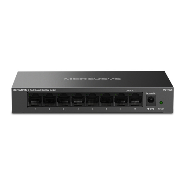 TP-Link TPLINK-200 MS108GS Switch Mercusys MS108GS. 8 puertos 10/100/1000 Mbps. Carcasa metálica para mejor disipación térmica.