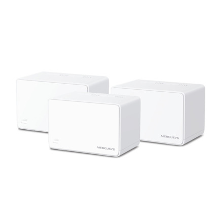 Comprar TP-Link TPLINK-207 Halo H80X(3-pack) Sistema Mesh Mercusys Halo H80X con WiFi 6. Velocidad combinada hasta 3000 Mbps. Dual band 5 GHz + 2,4 GHz. 3 puertos Gigabit WAN/LAN por unidad. Funciones Mesh, OFDMA, MU-MIMO, 1024-QAM, 160 MHz y BSS Color.