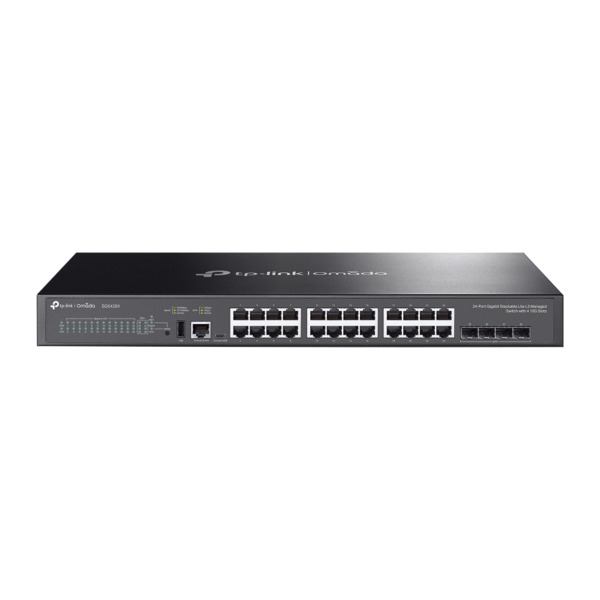 TP-Link TPLINK-223 SG5428X Switch gestionable L3 TP-Link Lite. 24 puertos RJ45 Gigabit y 4 ranuras SFP+ 10G. Apilamiento físico