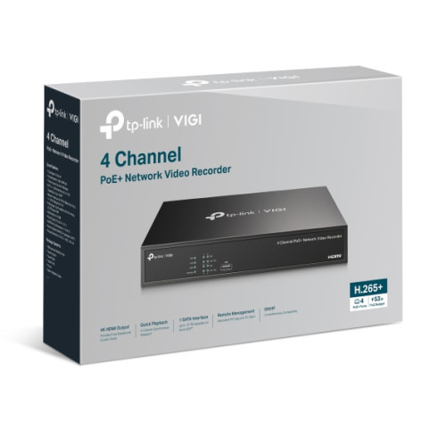 TP-Link VIGI NVR1004H-4P-2TB Grabadore de vídeo en red (NVR) Negro (4)
