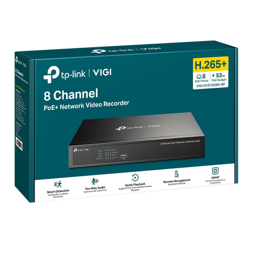 TP-Link VIGI NVR1008H-8P Grabadore de vídeo en red (NVR) Negro (3)
