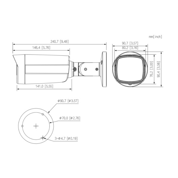 Tubular HDCVI 4EN1 4K DN WDR Starlight IR80m 2.8mm IP67 (2)