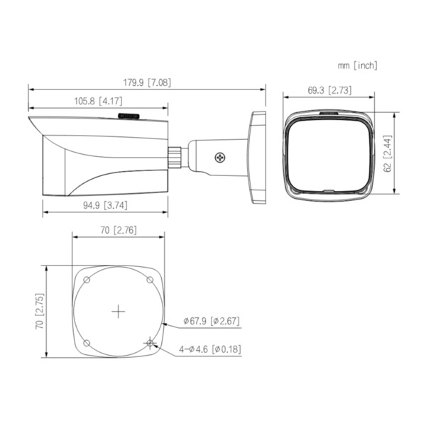 Tubular HDCVI 4EN1 5M DN WDR Starlight IR40m 2.8mm IP67 AUDIO MIC (2)
