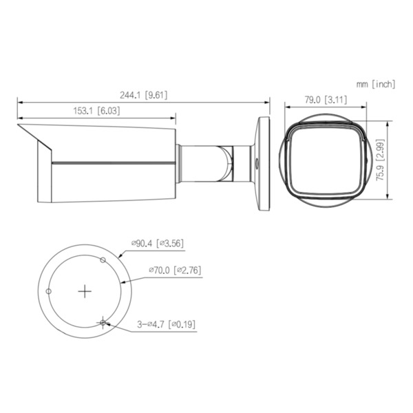 Tubular HDCVI 4EN1 5M WDR Starlight IR80m 3.6mm IP67 AUDIO MIC (2)
