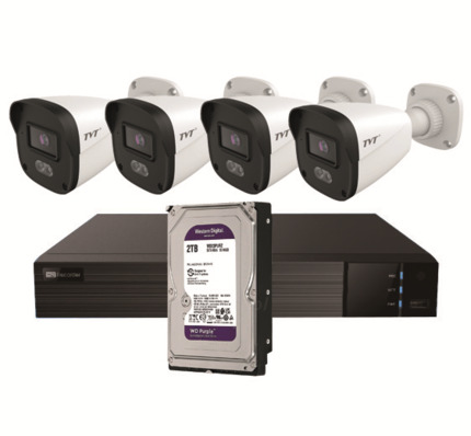 Comprar TVT KIT BULLET IP TVT 4CH Kit CCTV IP NVR 4CH PoE + 4 Bullets 4MP 2.8mm + HD2TB