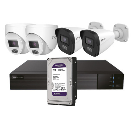 Comprar TVT KIT BULLET/DOMO IP TVT 4CH Kit CCTV IP NVR 4CH PoE + 2 Domos 4MP 2.8mm + 2 Bullets 4MP 2.8mm + HD2TB