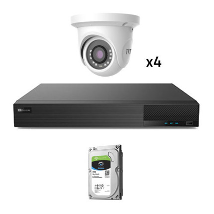 Comprar TVT KIT_TVT_1080_1 Kit CCTV 4 cámaras Domo Preconfigurado TVT 1080p
