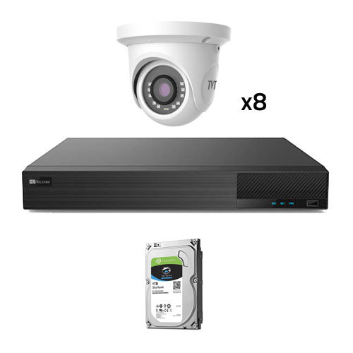 TVT KIT_TVT_1080_2 Kit CCTV 8 cámaras Domo Preconfigurado TVT 1080p