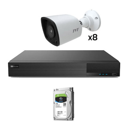 Comprar TVT KIT_TVT_1080_4 Kit CCTV 8 cámaras Bullet Preconfigurado TVT 1080p