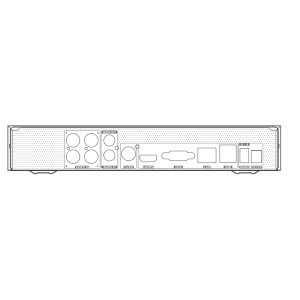 TVT TD-2104NS-HP-H Videograbador 5en1 DVR 4CH 8MP + 2IP 8MP E/S Audio 1HDD IA (1)