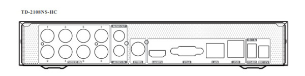 TVT TD-2108NS-HC-H Grabador DVR 5en1 8CH + 4IP 5MP E/S Audio 1HDD TVT (1)