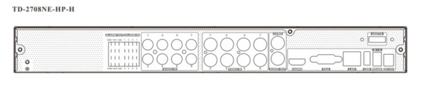 TVT TD-2708NE-HP-H Grabador DVR 5en1 8CH 8MP + 8IP Audio 8/1 Alarma 8/2 1HDD VCA TVT (1)