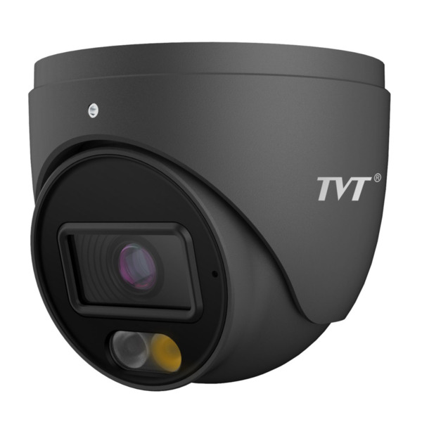 TVT TD-9544S4-C-G(D/PE/AW2)(GREY) Cámara Turret IP 4MP 2.8mm IR y Luz Blanca 30m IP67 MIC Black