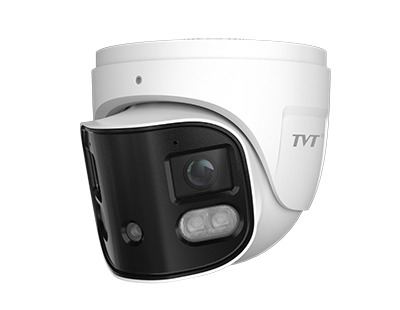 TVT TD-9585E3B-DP(D/PE/AW3) Cámara turret IP 8MP Lente Dual 2.8mm NDAA Audio Alarma Cosido de imágenes
