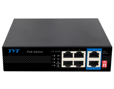 Comprar TVT TD-B2204S1-PEU Switch PoE de 4 puertos 10/100 +2 Puertos RJ45 10/100 con IA