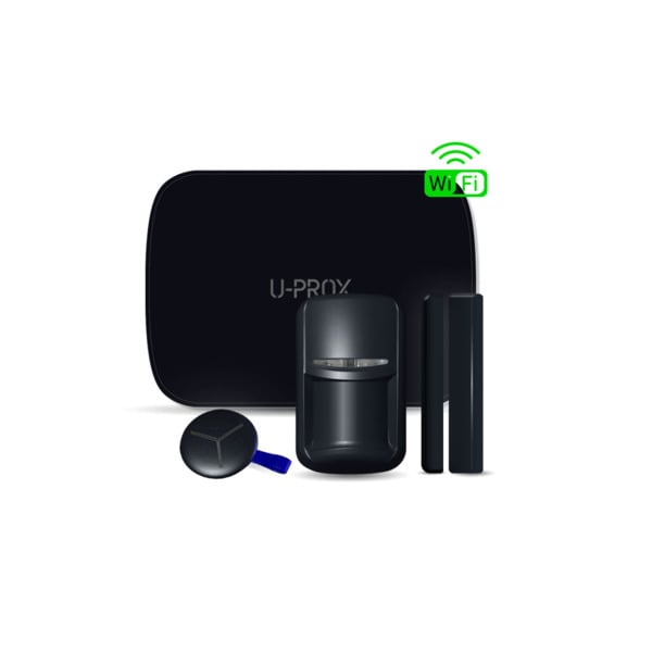 Kit U-Prox MP WiFi S negro compuesto por: 1x Central WiFi + GPRS de seguridad UPROX-008 (U-Prox MP WIFI CENTER BLACK) de 30 part