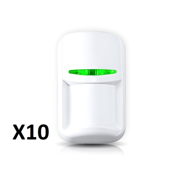 PACK 10 Detector PIR U-Prox con antimascotas. Rango de detección de 12 metros. Sensibilidad ajustable desde App instalador U-Pro