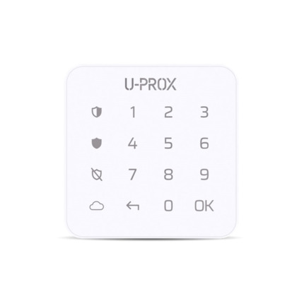 Comprar U-PROX UPROX-013 U-Prox KEYPAD G1 WHITE Teclado U-Prox con botones táctiles. Botones retroiluminados. Teclado ergonómico de reducidas dimensiones. Diseño elegante de bajo perfil. Controla una partición (grupo de seguridad). Funciona con dos pilas