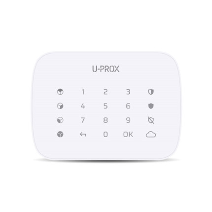 Comprar U-PROX UPROX-015 U-Prox KEYPAD G4 WHITE Teclado U-Prox con botones táctiles. Botones retroiluminados. Teclado ergonómico. Diseño elegante. Controla cuatro particiones (grupos de seguridad). Funciona con cuatro pilas AAA (LR03) de 1,5V con una vid