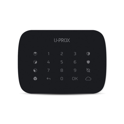 Comprar U-PROX UPROX-016 U-Prox KEYPAD G4 BLACK Teclado U-Prox con botones táctiles. Botones retroiluminados. Teclado ergonómico. Diseño elegante. Controla cuatro particiones (grupos de seguridad). Funciona con cuatro pilas AAA (LR03) de 1,5V con una vid