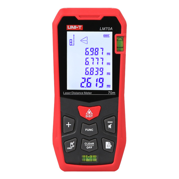 UNI-TREND LM70A Medidor láser de distancia - Rango de hasta 70 m con precisión milimétrica - Medición de longitud, área, volumen