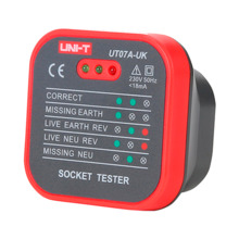 UNI-TREND UT07A-UK Tester de tomas eléctricas UK - Verificación de errores de cableado - Sencillo de usar - Permite hacer un tes