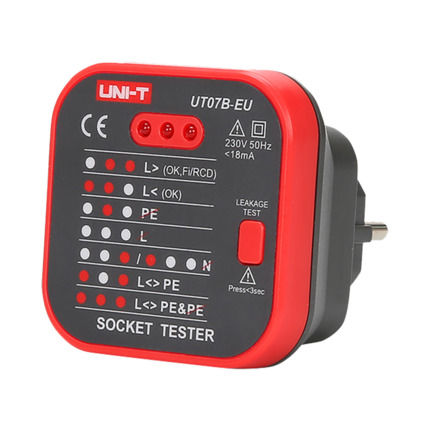 Comprar UNI-TREND UT07B-EU Tester de tomas eléctricas EU - Verificación de errores de cableado - Test de posibles fugas - Sencillo de usar - Permite hacer un test rápido