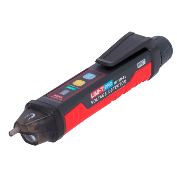 UNI-TREND UT12M Detector de voltaje AC sin contacto - Modo de alto y bajo voltaje hasta 1000 V - Aviso audible y LED visible - A